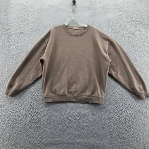Nuuds Mens Pullover Sweatshirt Large Brown Casual Long Sleeve Cotton‎ Blend